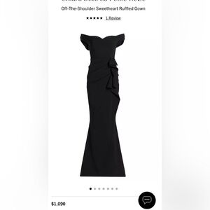 Chiara Boni La Petite Robe
Off-The-Shoulder Sweetheart Ruffled Gown Black Dress